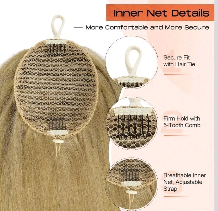 SEIKEA Cheer Ponytail Hair Piece 18″ Straight Blonde Cream Extension