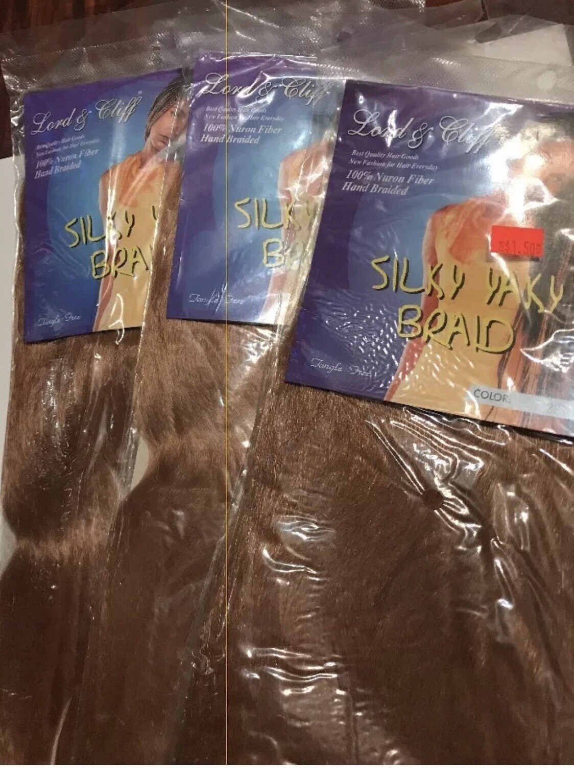 Lot Of 7: Lord & Cliff Yaky Ponytail 2 PCS Braid 100% Nuron Fiber Color-27