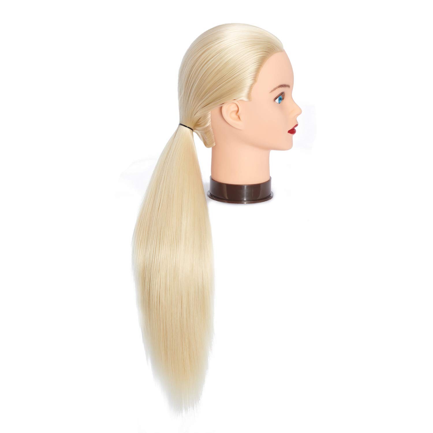 26″-28″ Long Hair Mannequin Head Synthetic Fiber Hair Hairdresser Practice St…
