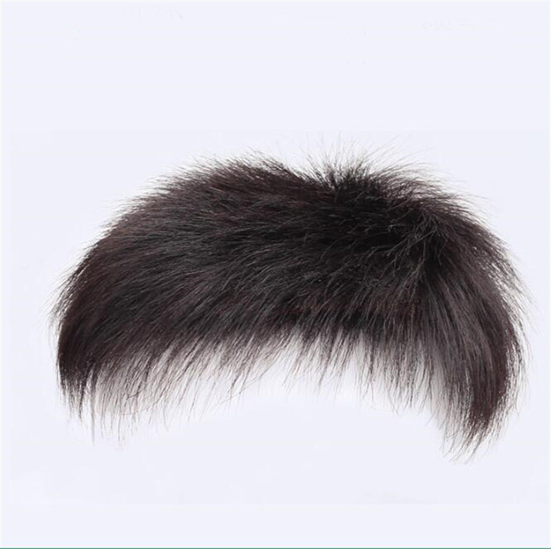 Men’s 100% Real Human Hair Topper Toupee Clip in Hairpiece Top Short Natural Wig