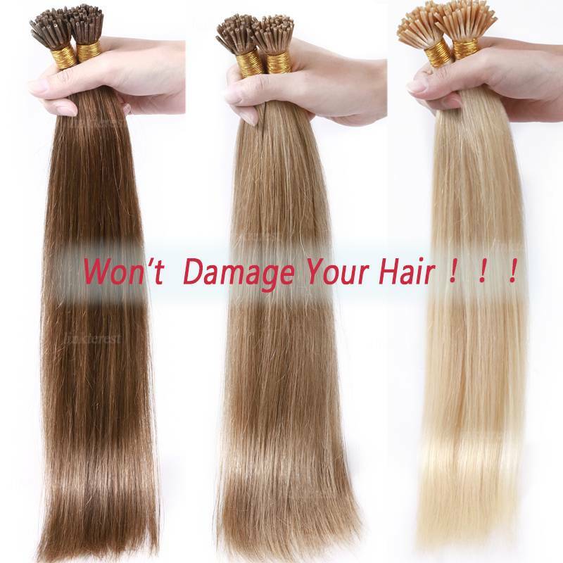 Thick 1G Per Strands Russian Stick I Tip Real 100% Remy Human Hair Extensions US
