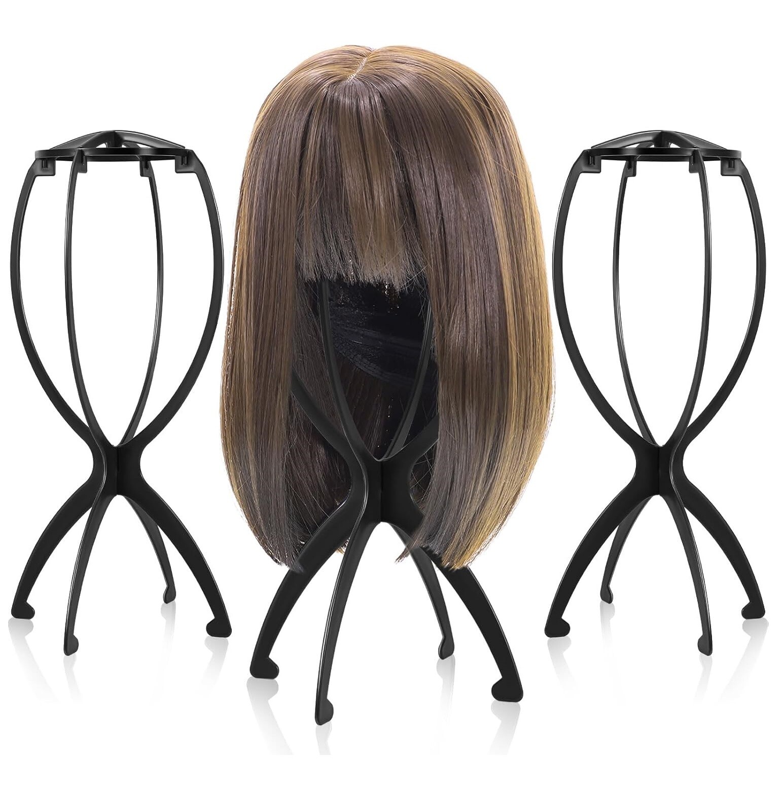 2× Hat Head Wig Stand lot Wig Stand Holder for Multiple Wigs Display Collapsible