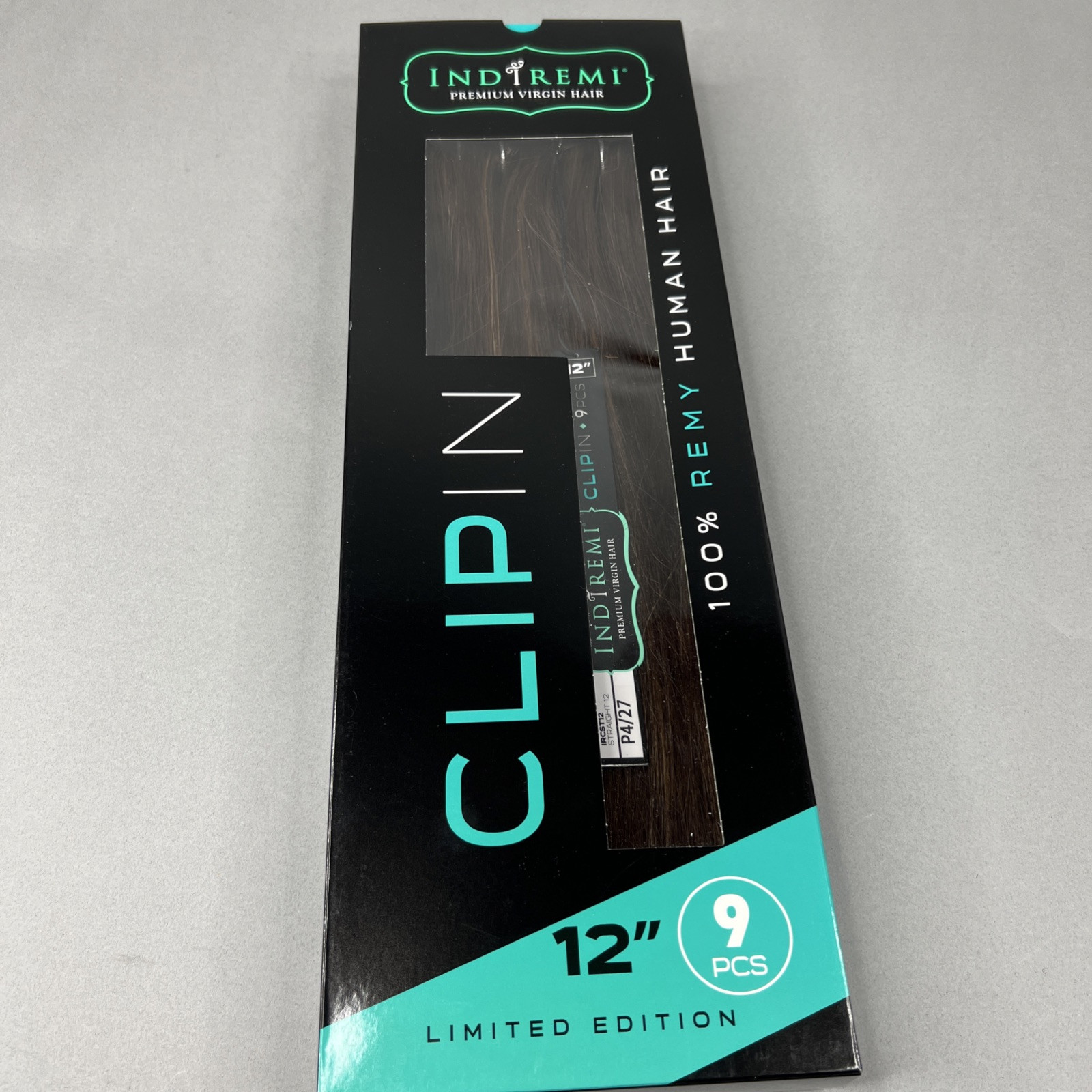 Indi Remi 9 Pc 12” Clip-in #4/27 Dark Brown & Honey Straight Human Virgin Hair