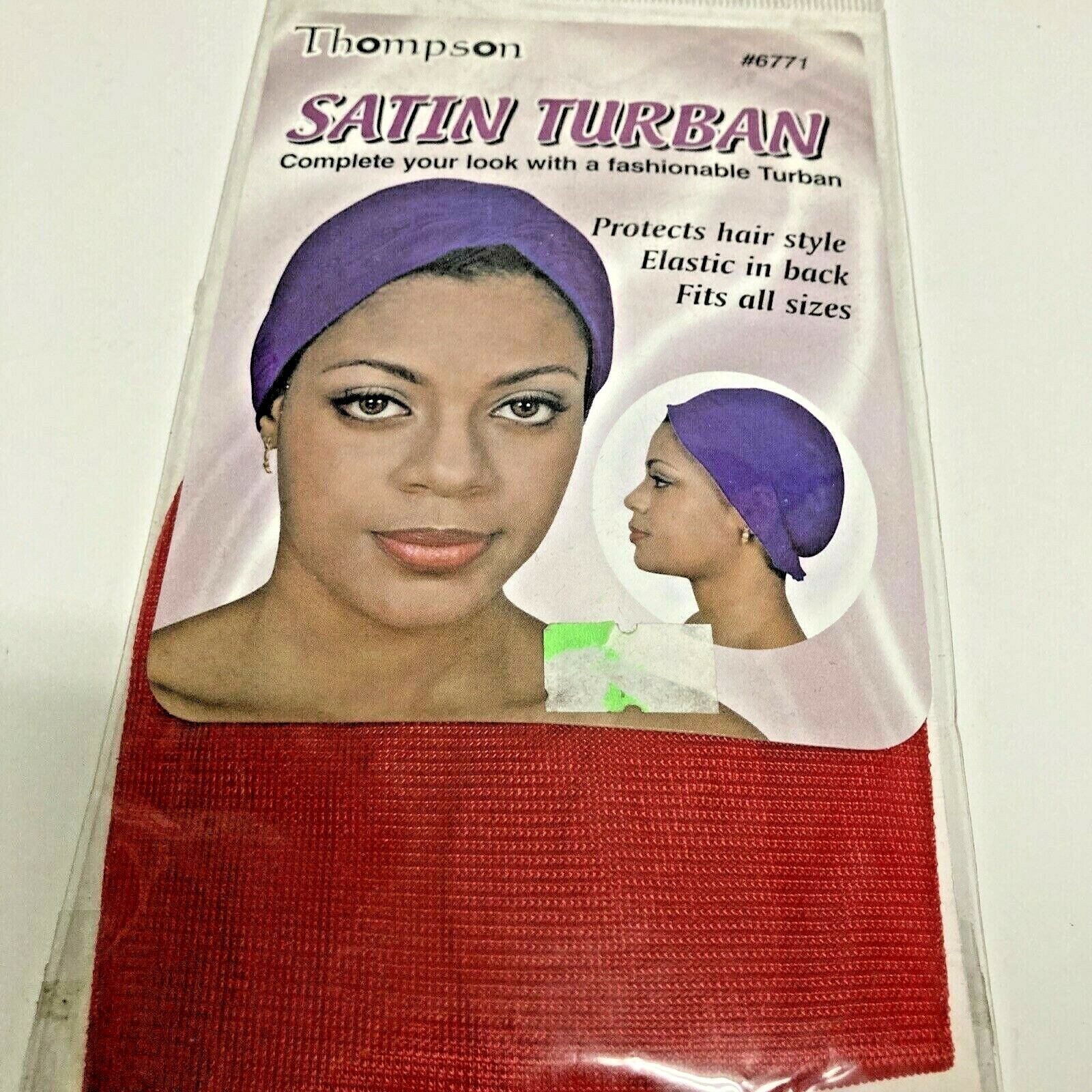 THOMPSON SATIN TURBAN FITS ALL SIZE # 6771 COLOUR: RED
