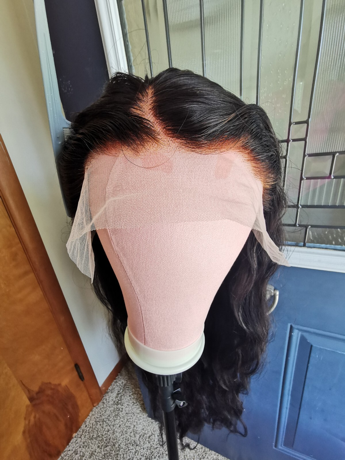 Ready To Go Bleached Knots High Quality Sexy 30” Human Hair Front Lace Wig 1B