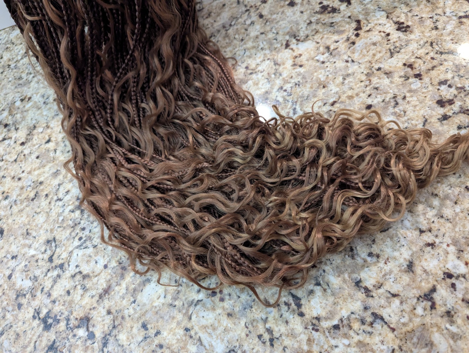 36″ Boho Braided Wig Triangle Knotless Double Lace Front Box Braid Brown