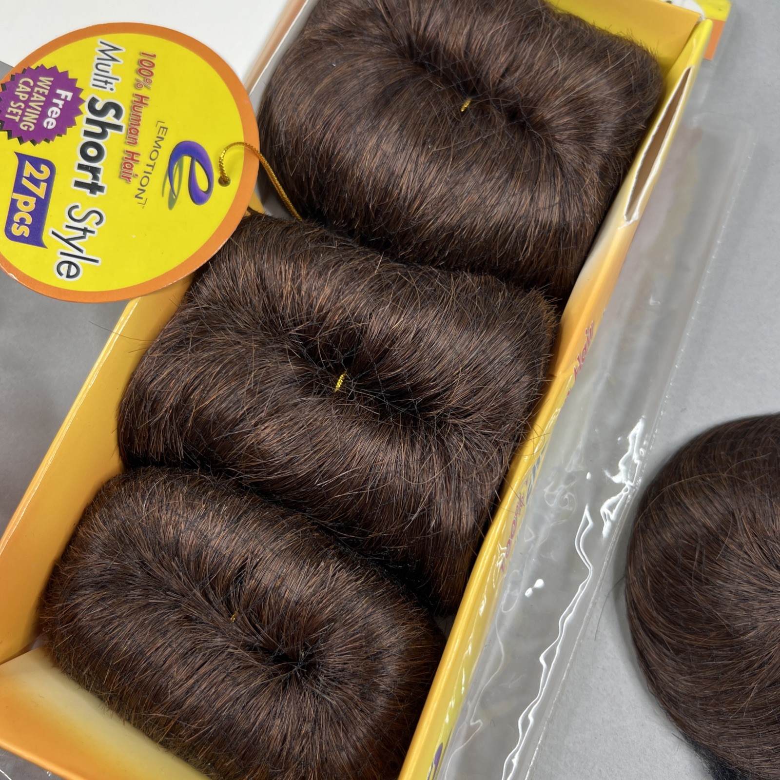 #4 Dark Brown Human Hair 27 Pc Piece 1”-3” Track Weft Extensions Short Style