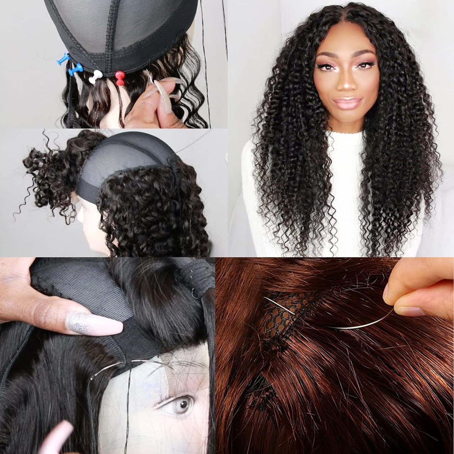 Thick Polyester Thread for Wig Making & Hair Extension Sewing, Black, 3 Pcs Curv