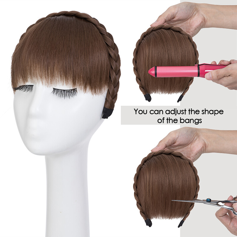 Real Thick Bangs Clip in Front Fringe AS Human Hair Extensions Hairband Bangs US