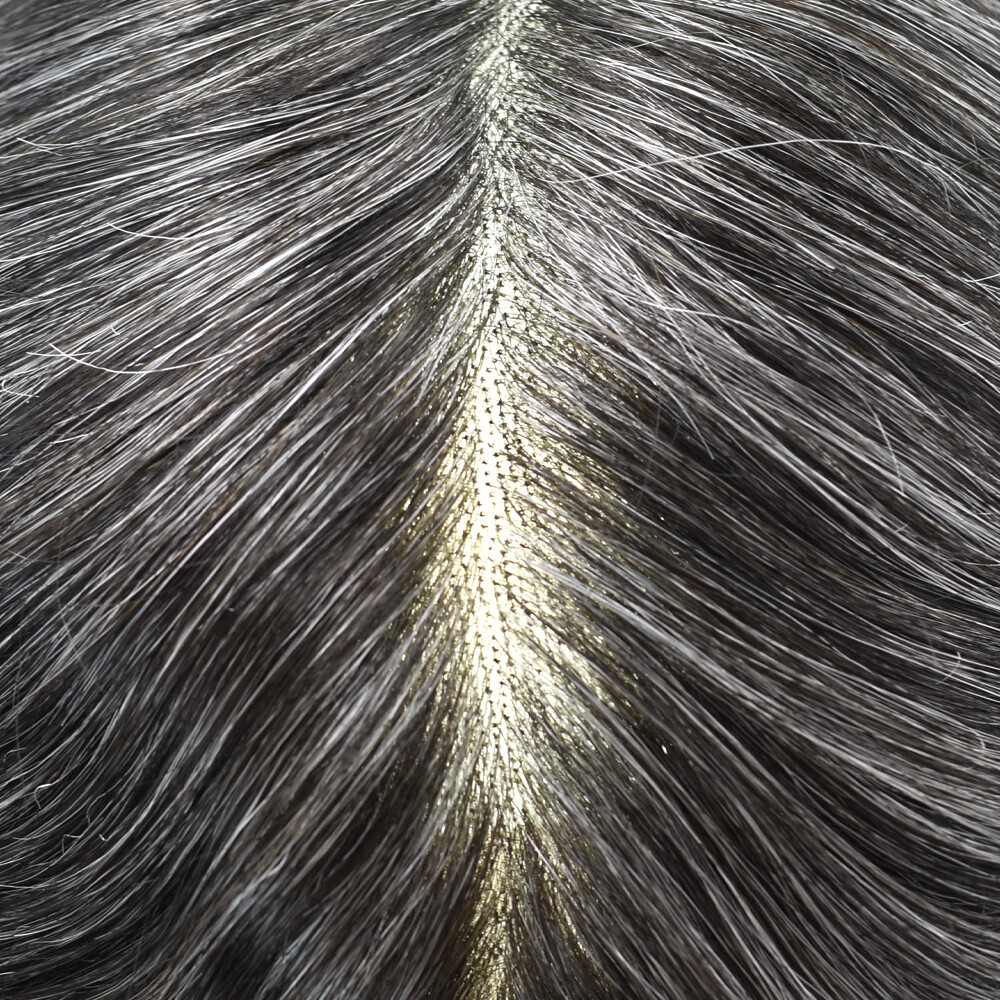 Fine Mono Mens Toupee Poly PU Around Hairpieces Black Brown 100% Human Hair Wigs