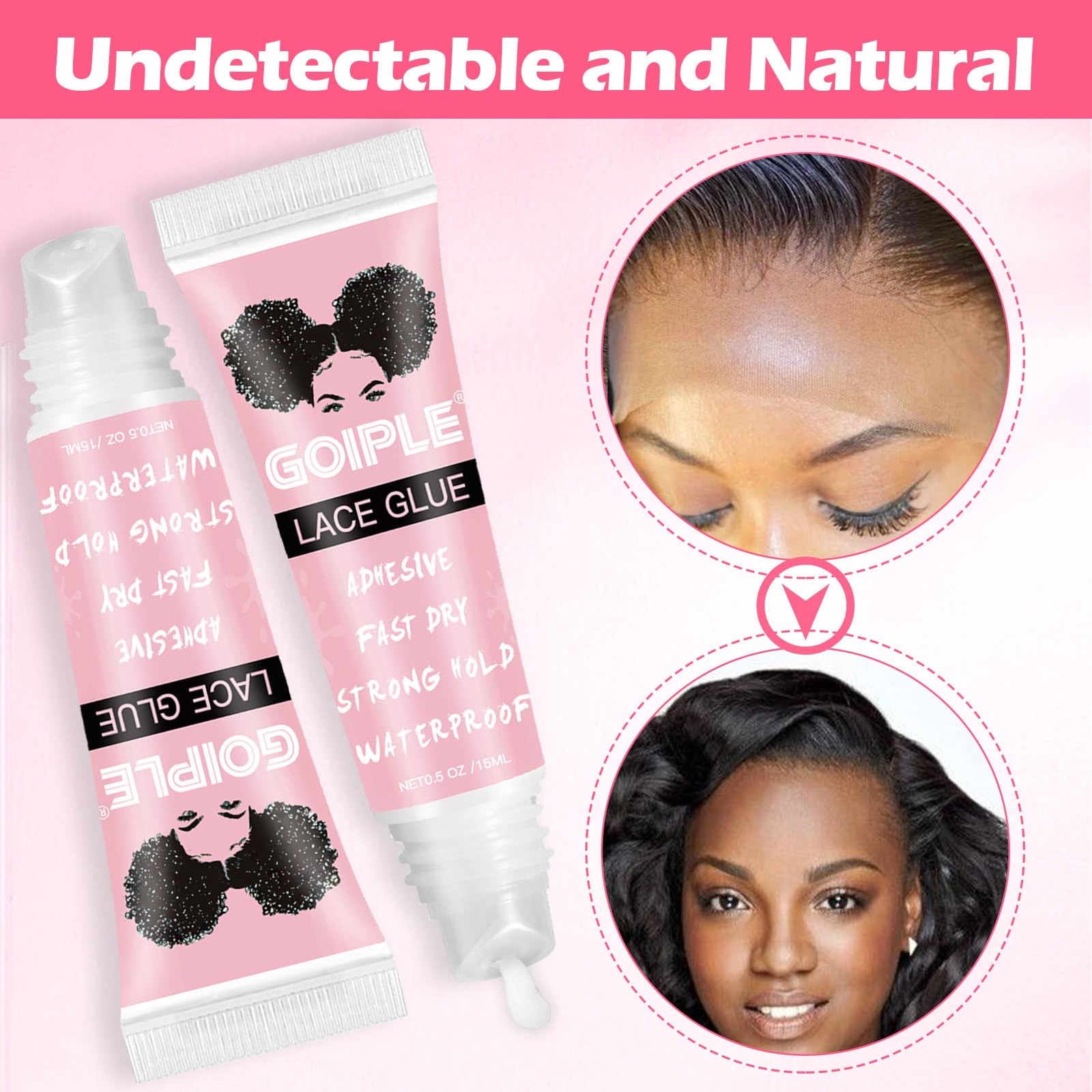 Waterproof Lace Front Wig Glue 0.5 OZ Strong Hold Adhesive 4PCS
