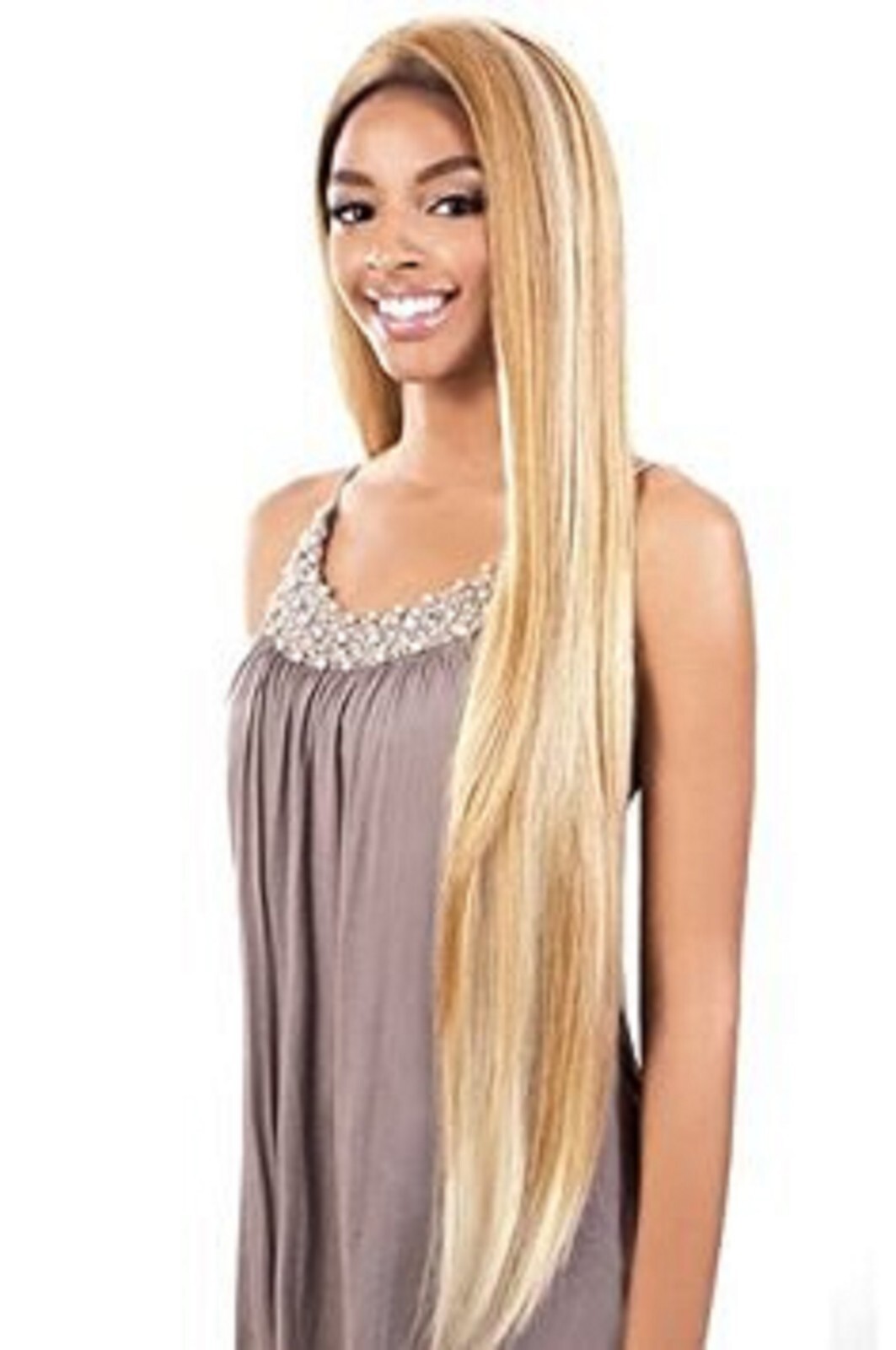 BeShe Synthetic Lace Front Wig- LACE-303 #1 (Jet Black)