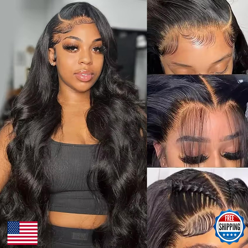 Beworthair 13X6 Body Wave Lace Front Wigs Human Hair Pre Plucked 220 Density Hd
