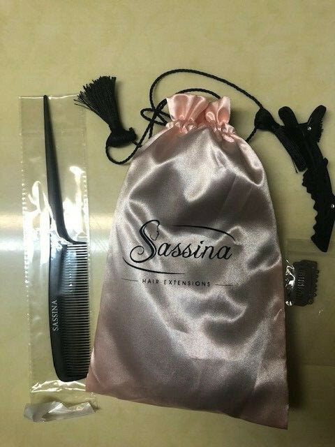 Sassina Luxury Remy Clip in Extensions Double Wefts, 100% Human Hair Lace Clip ,