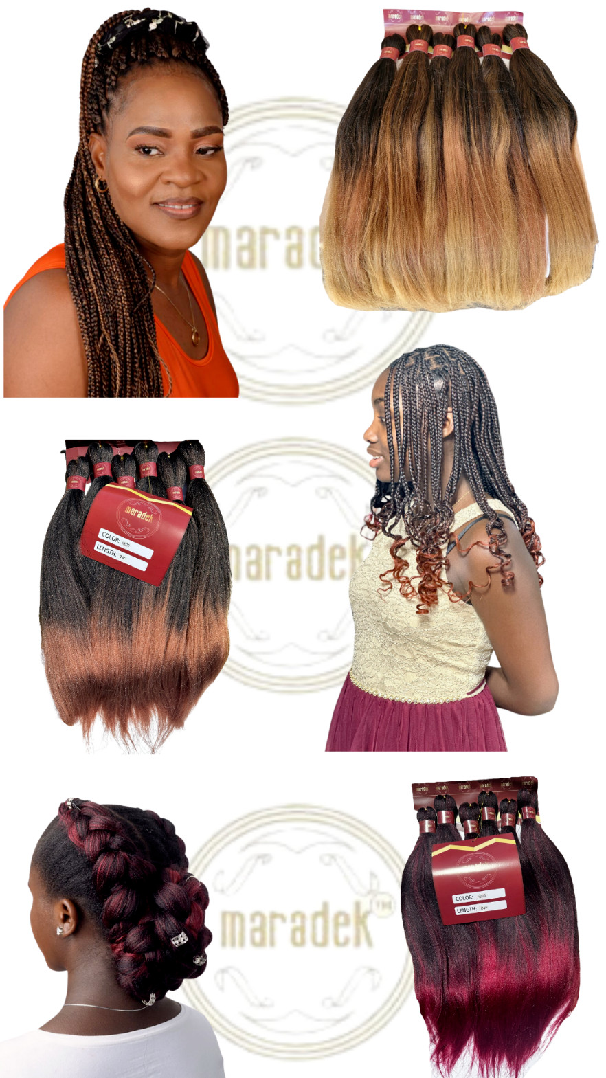 6X Pre-stretched Professional Braiding Hair 100% Kanekalon Ultra Yaki Ombre Mega