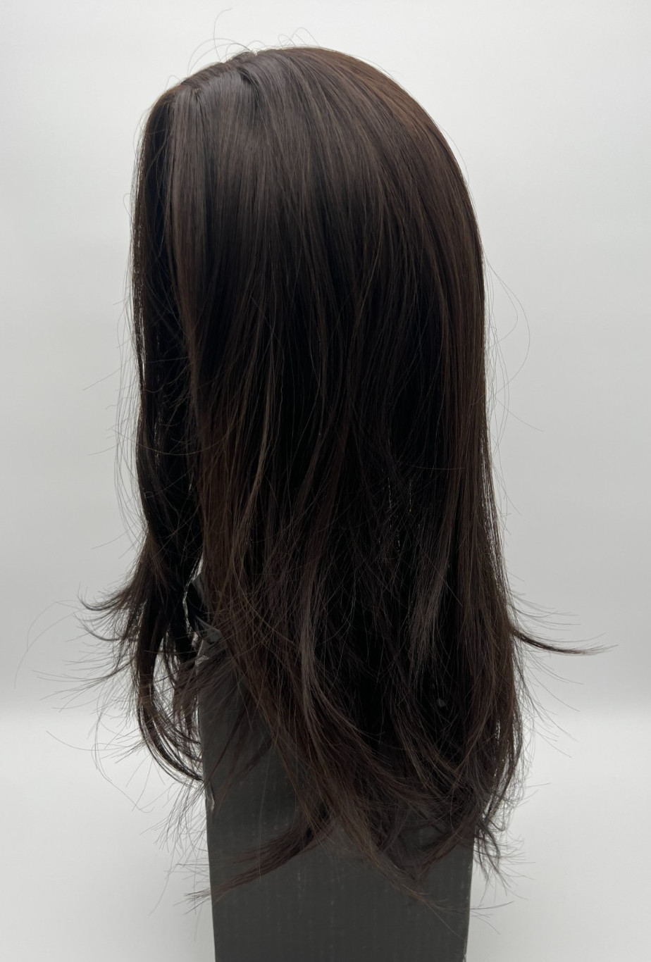 Black w/ Dark Brown Shade Long Straight 18in Women Premium Hair Topper