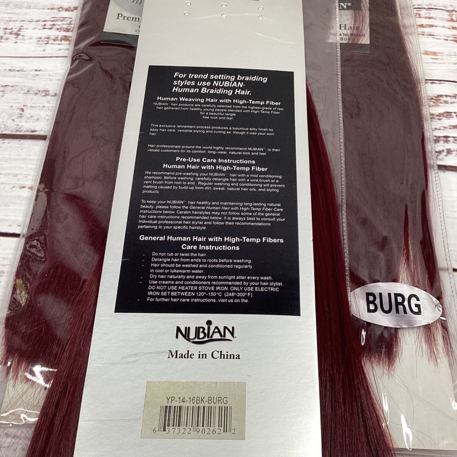 3 Packs Nubian Burgundy Yaki Bulk 14”-16” Micro Braiding Hair