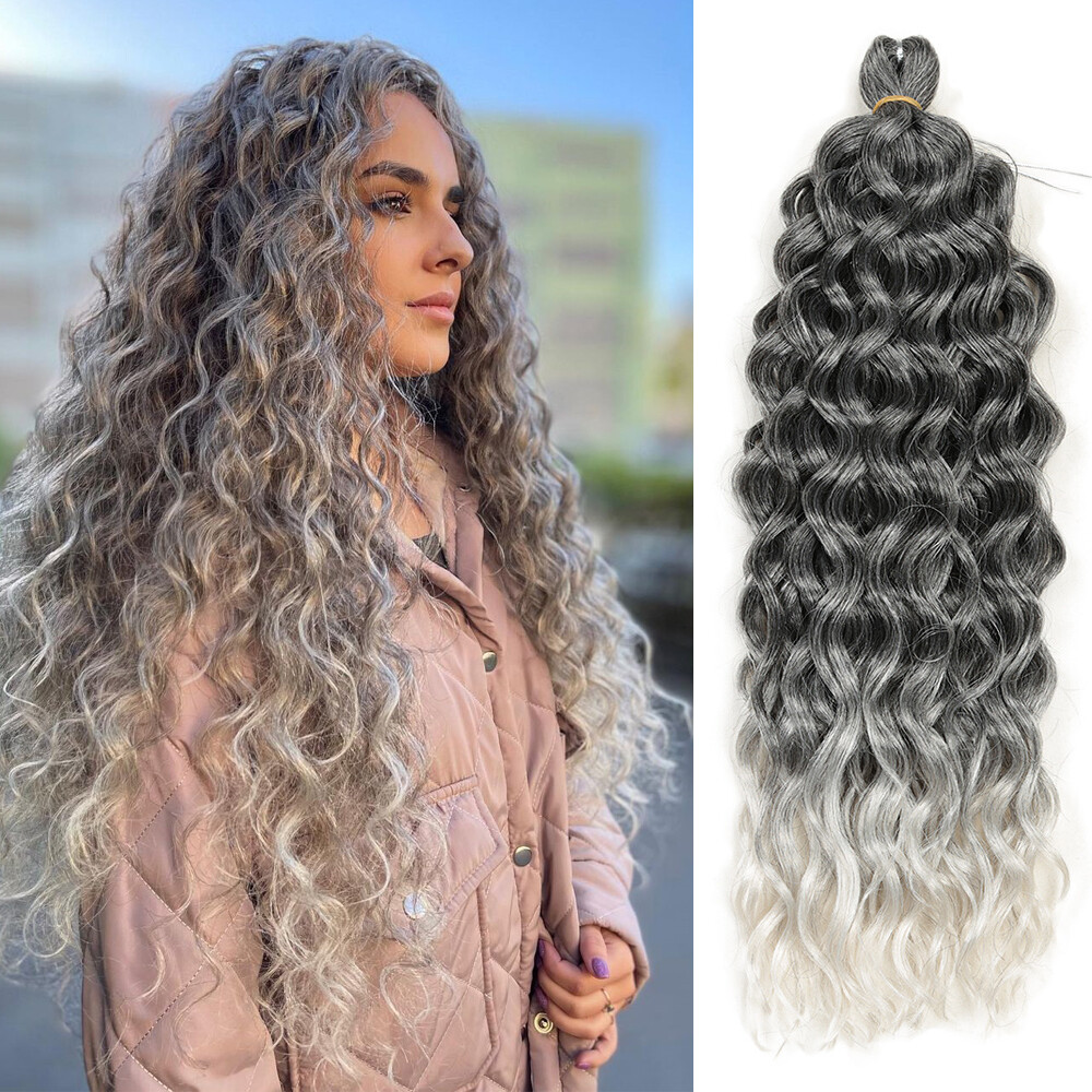 18″ 24″ Deep Twist Crochet Braids Hawaii Curl Ocean Wave Crochet Hair Extensions