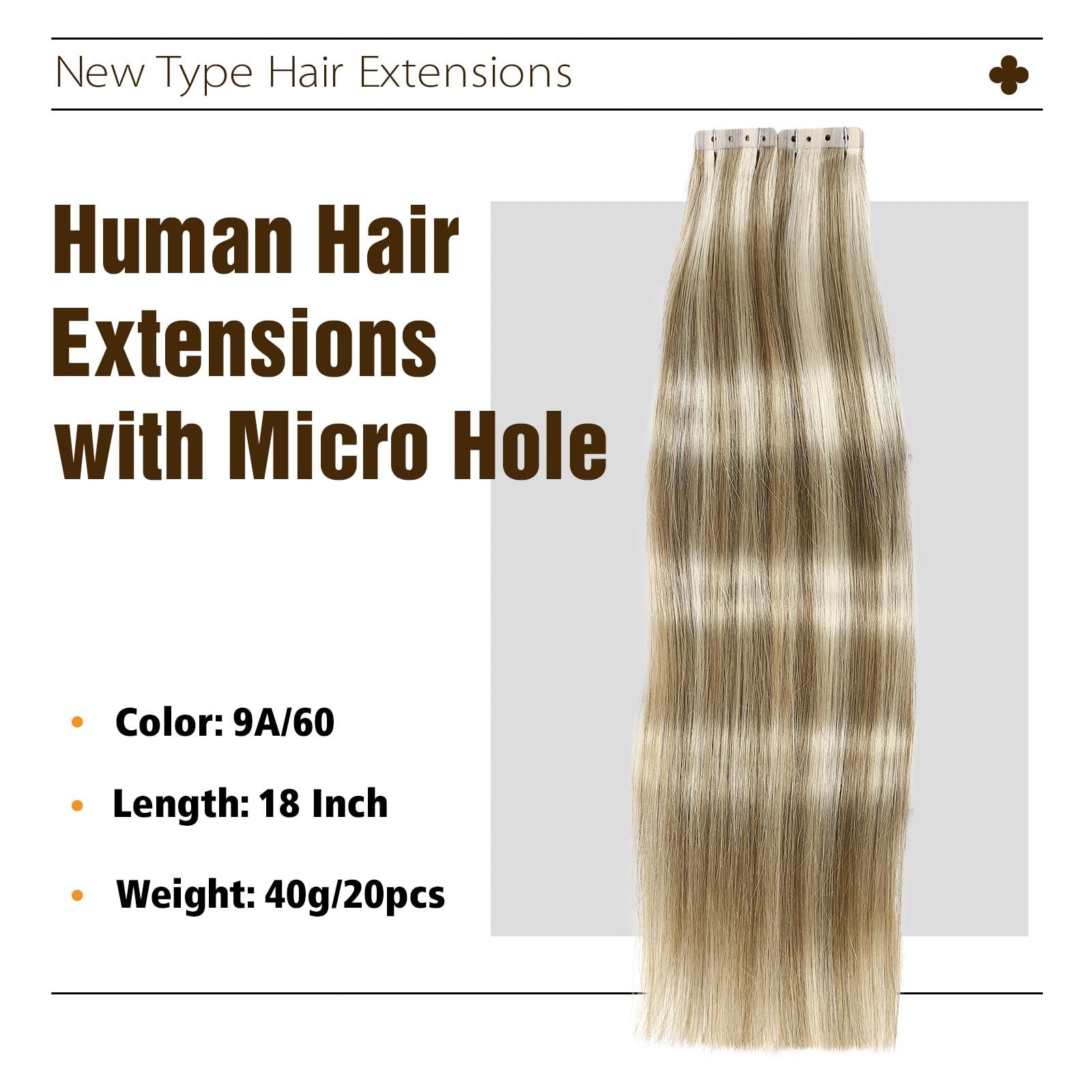 Mixed Blonde Hair Extensions Real Human Hair 18 Inch 20PCS Remy Hair Extensio…
