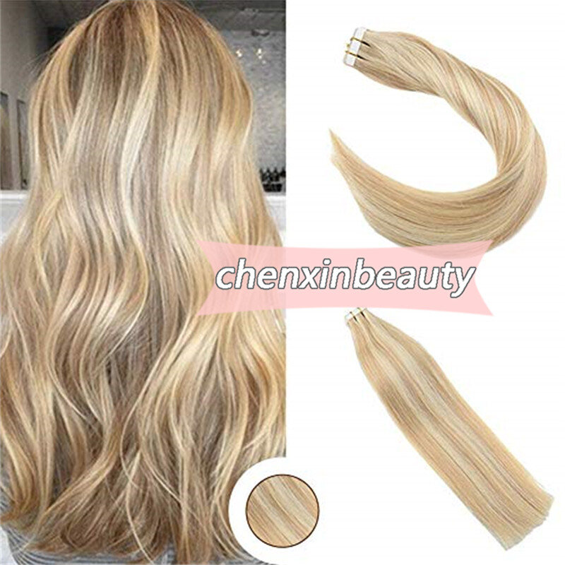 Invisible Adhesive Tape in Skin Weft Remy Brazilian Human Hair Extensions 20-40p