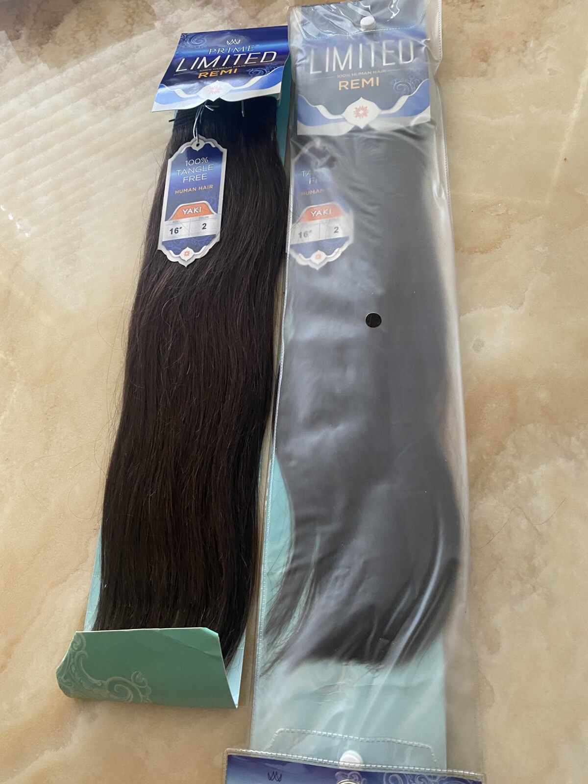 REMI PRIME LIMITED 100% HUMAN HAIR SOFT YAKY WEAVE-16 LOT 2 COLOR 2 TANGLE FREE
