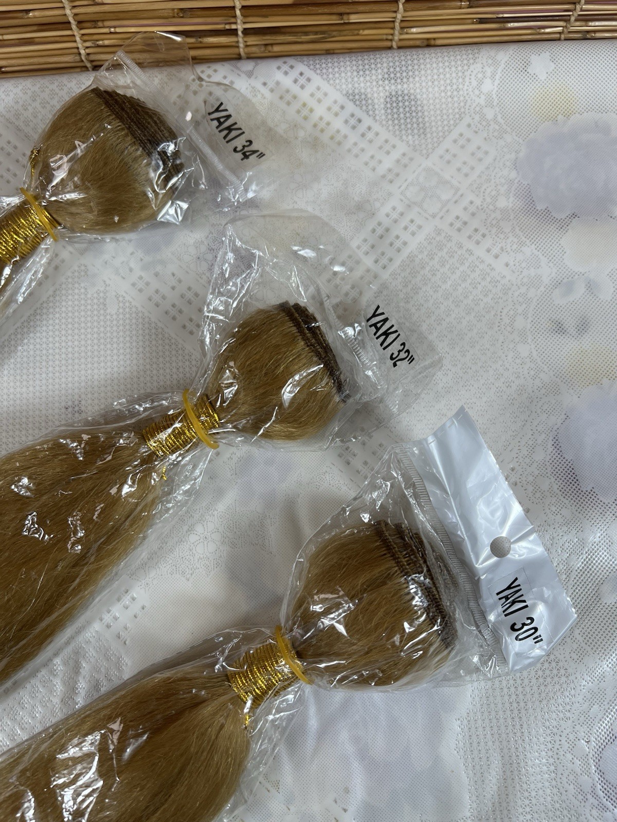 3 Bundles Mixed Blonde Brazilian Remy HumanHair ExtensionYAKY 30-32-34 Unproces