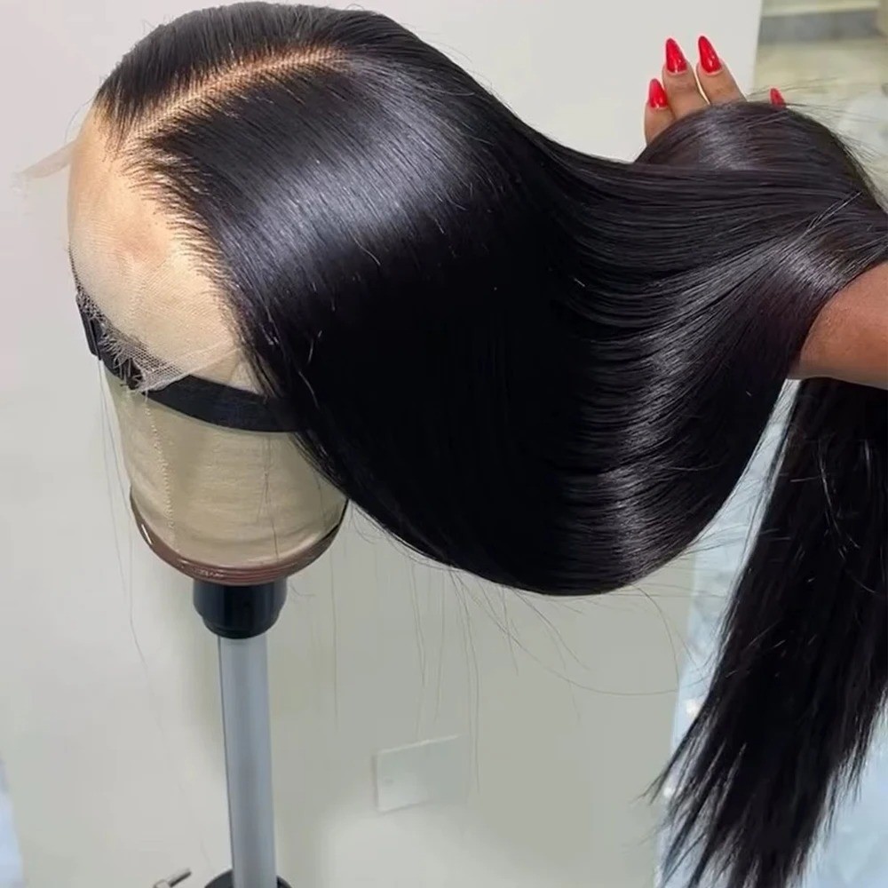 Straight Lace Front Wigs Human Hair 250% Density 13×4 Full Frontal Transparent