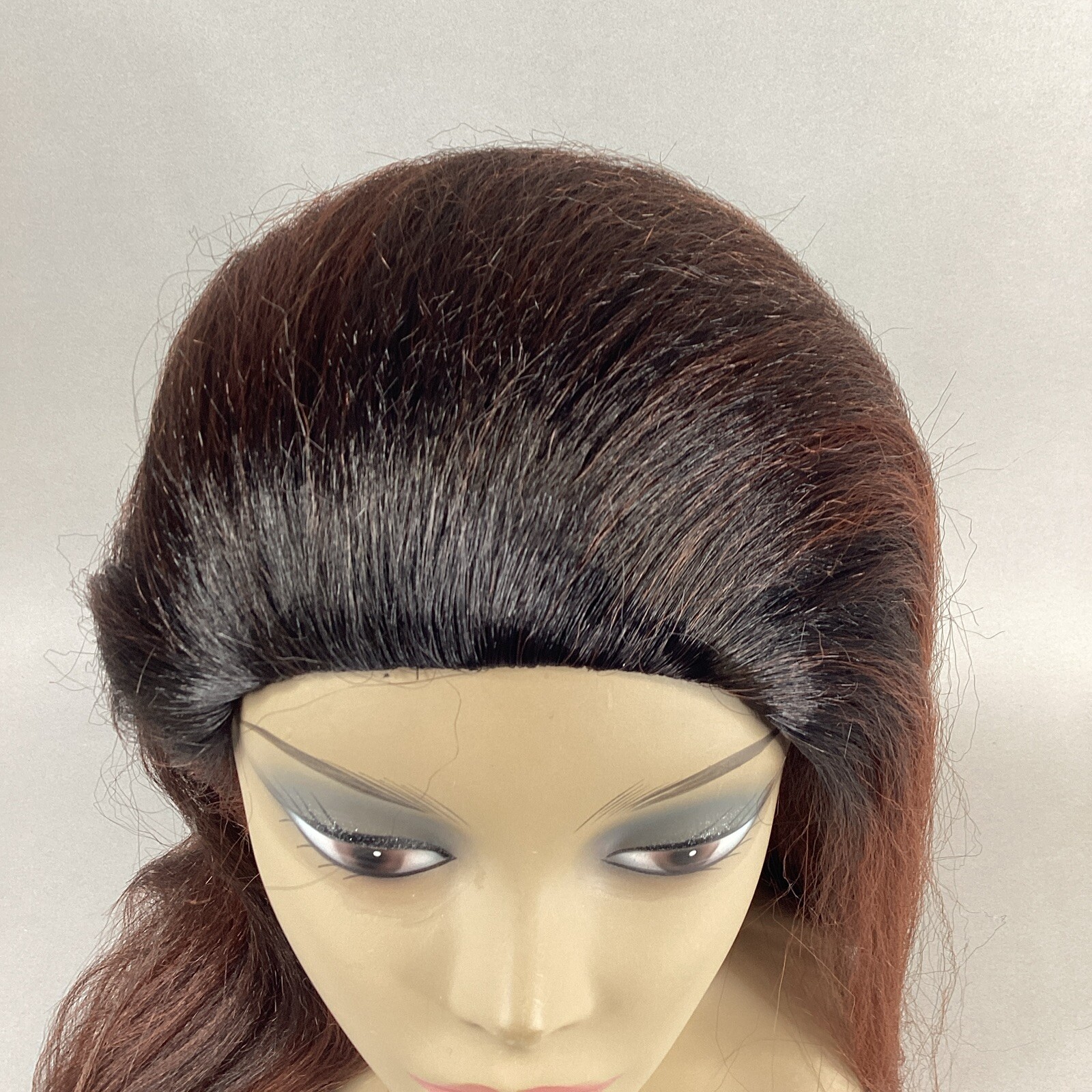 Serenity Long Straight #DR2/Ginger Brown Darkest Brown Synthetic Quick Weave Wig