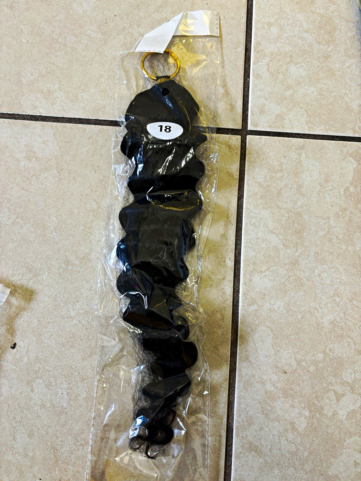 Human crochet Curly Pre-Looped Hair Extensions 18 in Black Reusable 10pcs Women