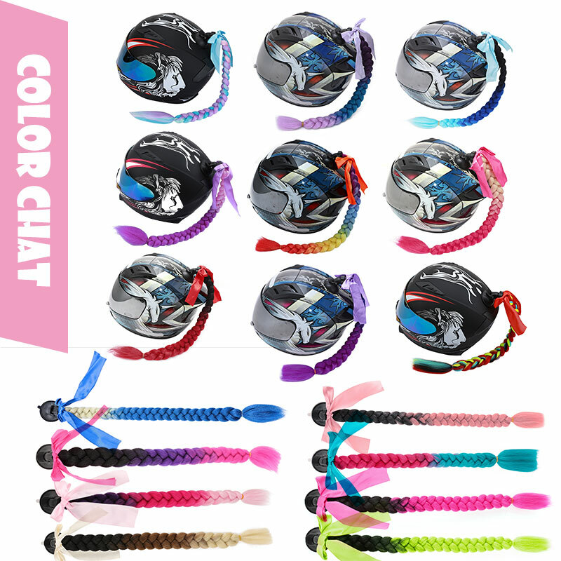 CLEARNACE Ombre Braided Ponytail Extensions Twist Pigtails for Motorcycle Helmet
