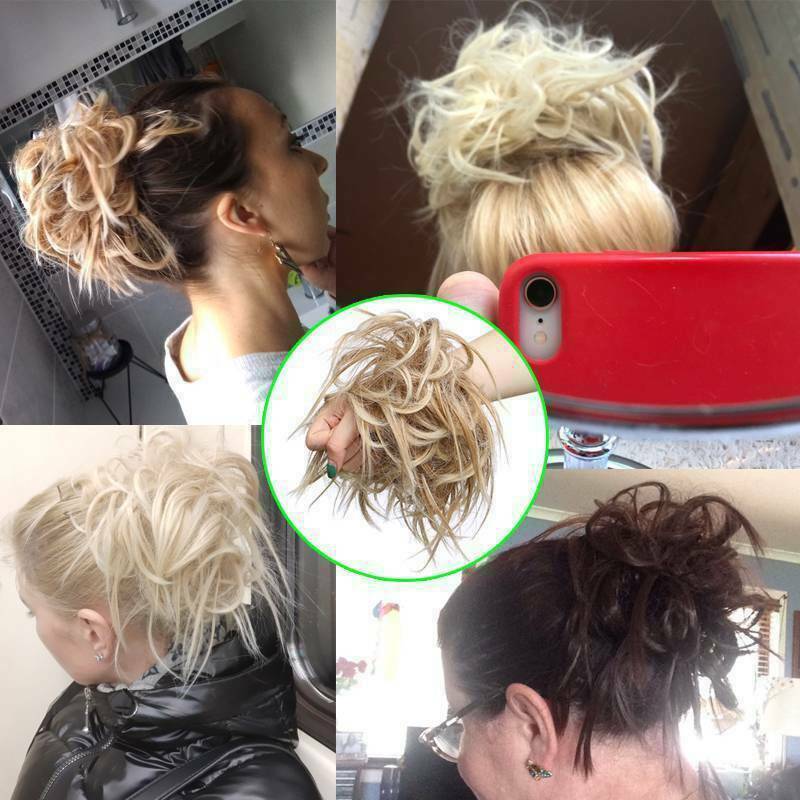 1PCS Messy Bun Scrunchie Hair Extensions Ponytail Hairpiece as Human Hair Woman