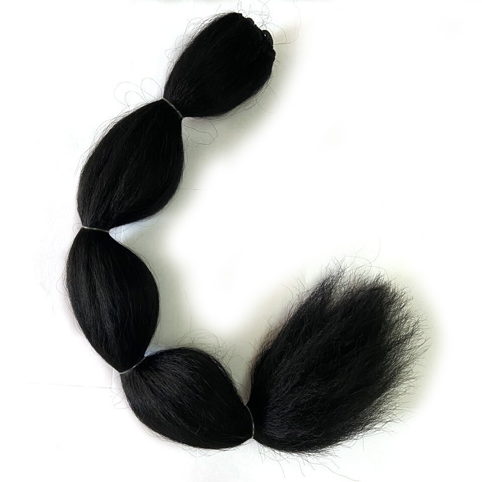 Drawstring Afro Puff Kinky Straight Bubble Ponytail Wig Synthetic Ponytail Black