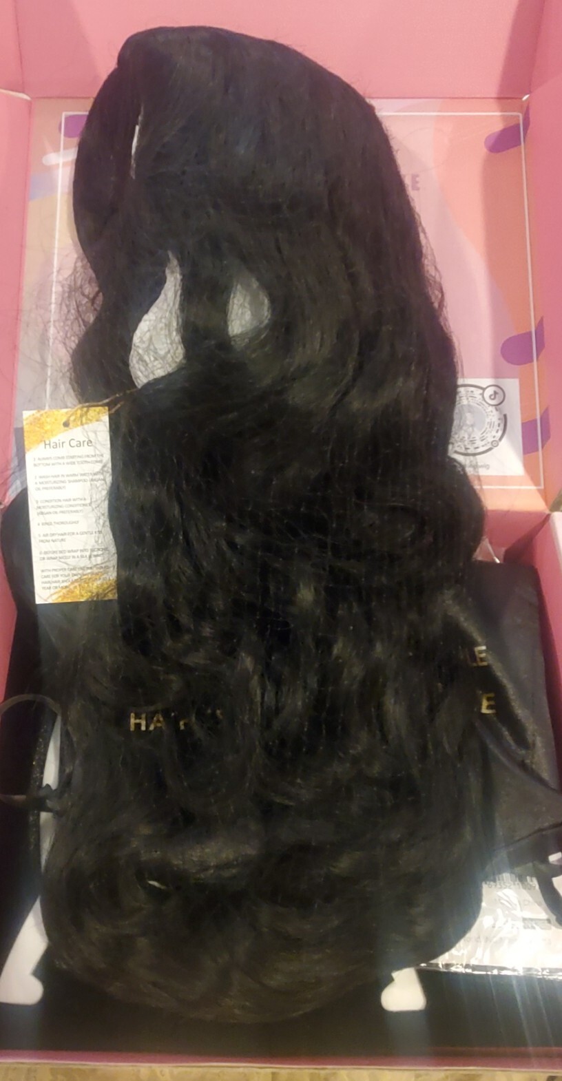 Black Wig Long Silk Body Wave Daily Use Natural Full Synthetic