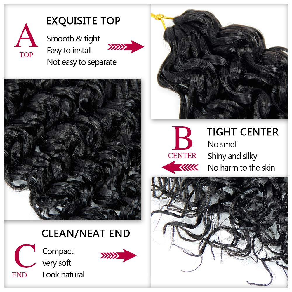 8 Packs Curly Crochet Hair Gogo Curl Crochet Hair for Women Natural Black Deep W