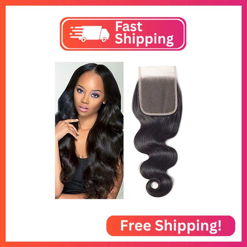 DMS Body Wave Human Hair Lace Closure 4×4 Free Part Swiss Lace Closure 12A Brazi