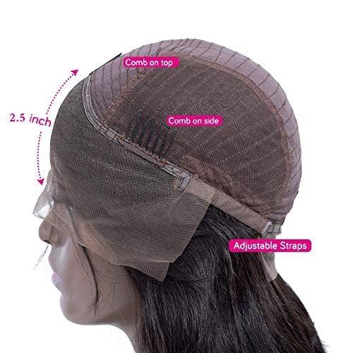 ANDRIA Ombre Reddish Brown Body Wave Wig Heat Resistant Synthetic Lace Front