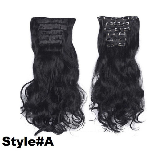 Long Straight Ponytail Hair Synthetic Extensions & Long Curly Wavy Hair 16 Clip