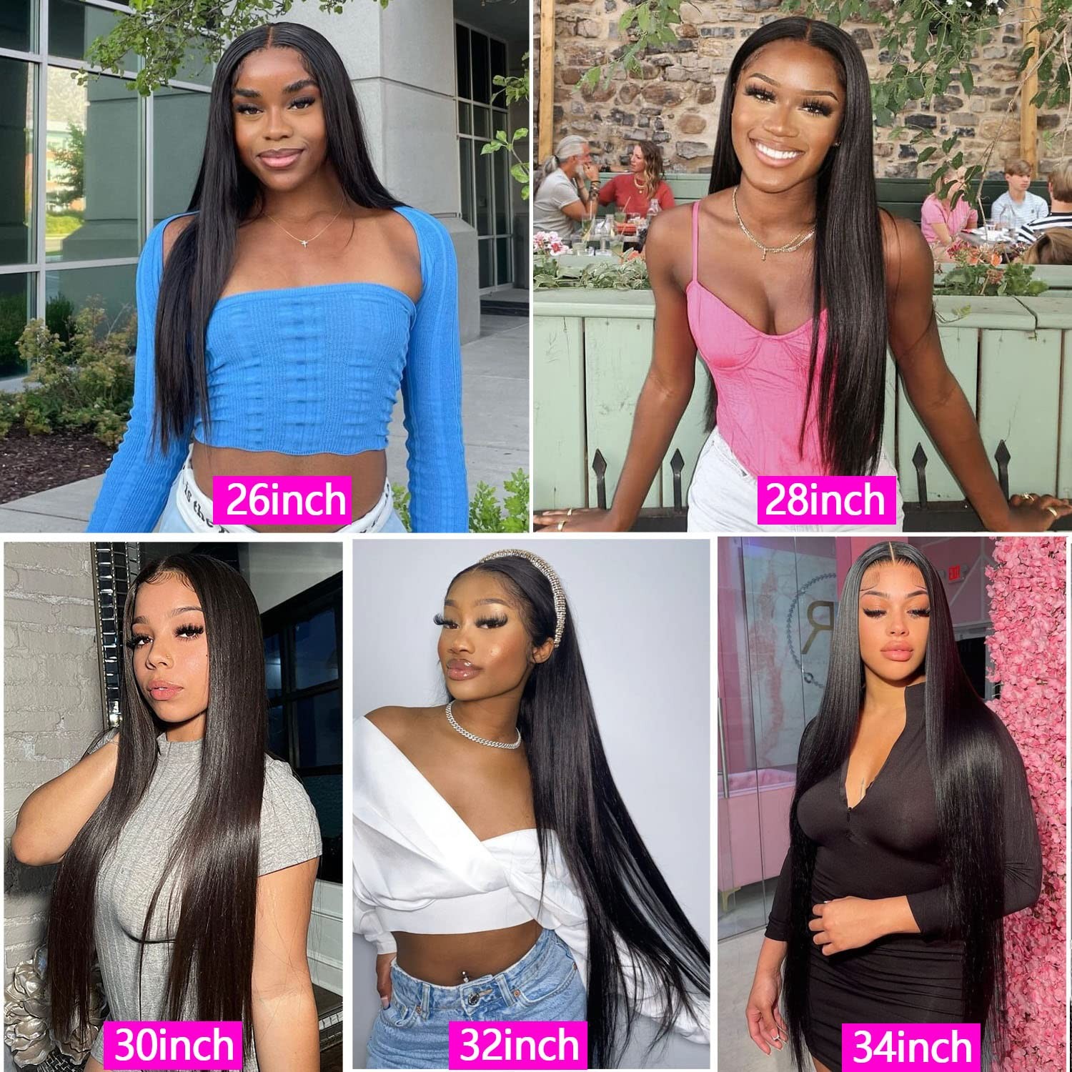 Lemoda 15A Virgin 13X4 Straight Lace Front Human Hair Wig 180 Density 22 Inch