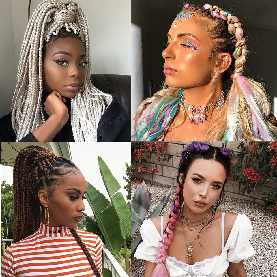 82Inch Synthetic Crochet Braids Box Twist Braids Jumbo Braiding Hair Extensions