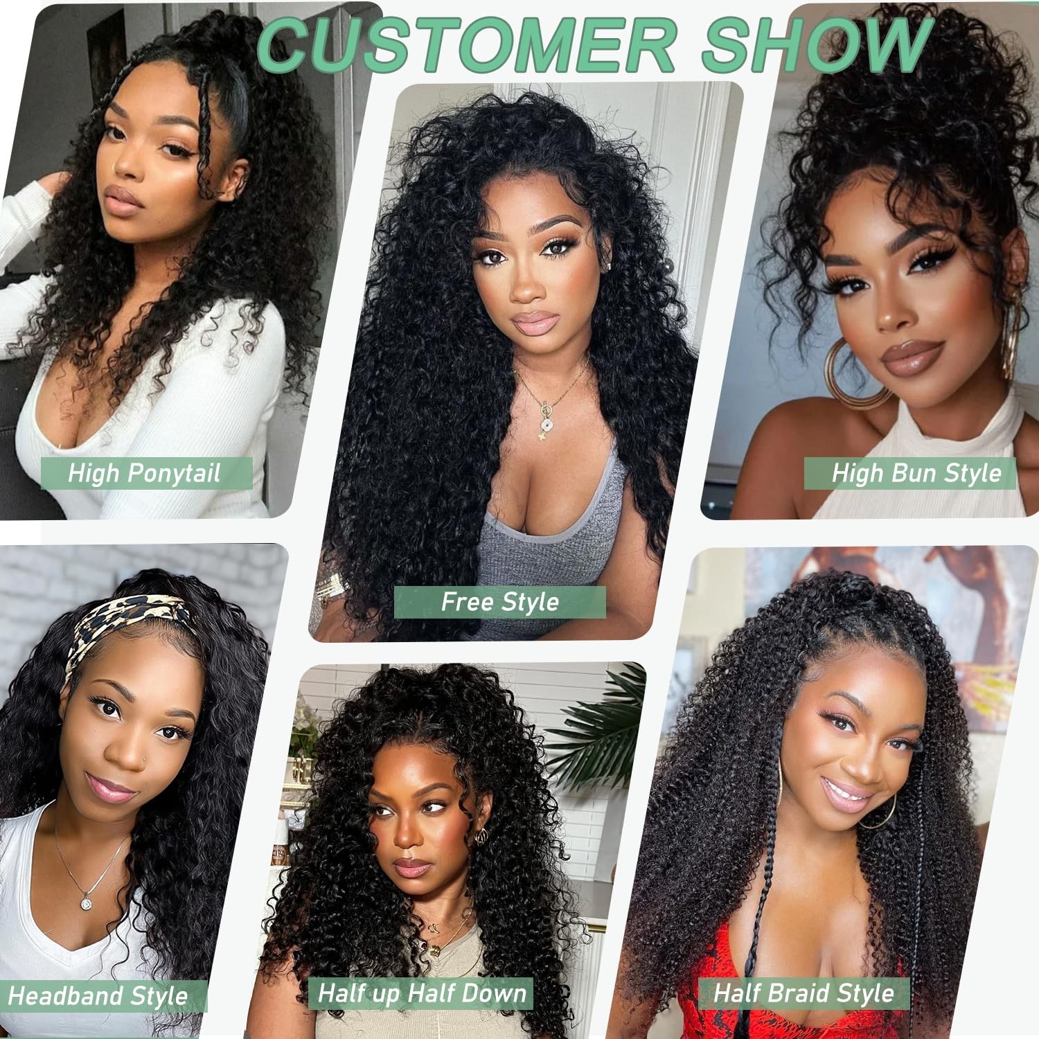 Deep Wave Half Wig Human Hair 3 In 1 Glueless Wigs for Black Women, 200% Dens…