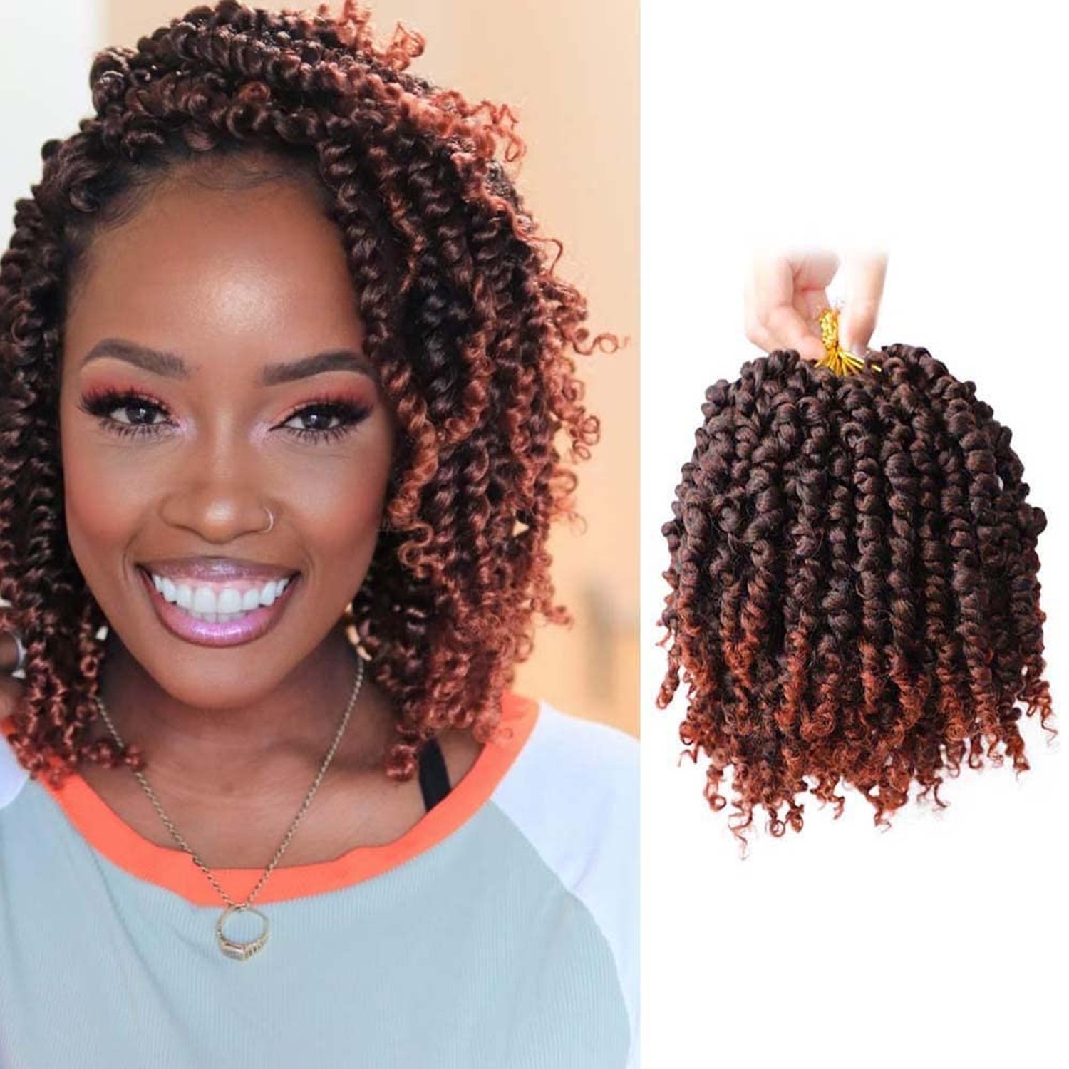 9 Packs Passion Twist Hair 6 Inch Prelooped Passion Twist Crochet H… Fast Ship
