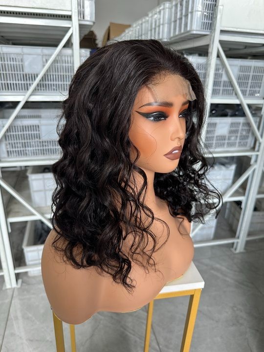 New! 16inch Loose Wave Human Hair 4×4 Lace Closure Wig 100% Human Hair For Women