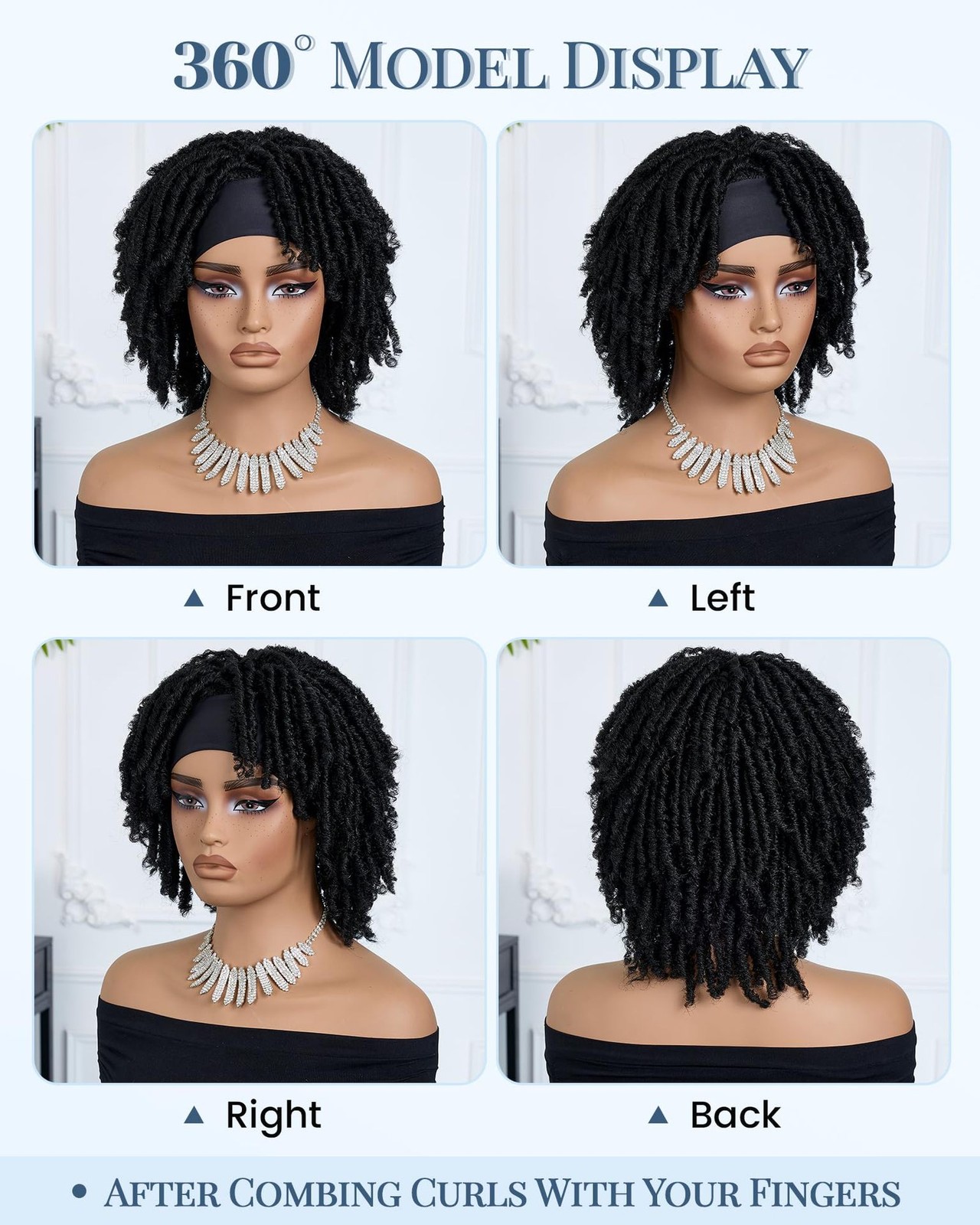 Afro Spring Curl Hollow Out Ice Silk Synthetic Full Wig Heat Resistant for Women