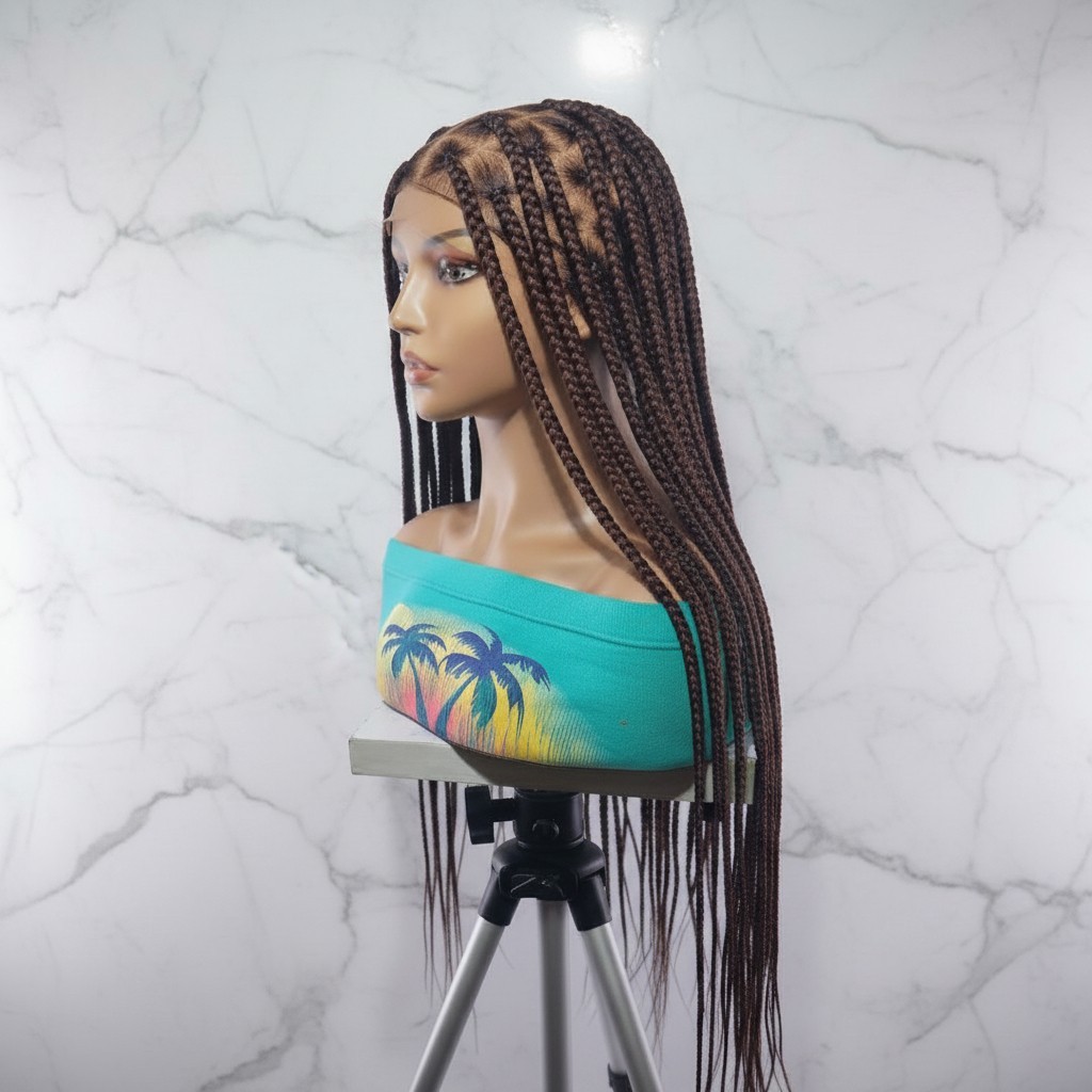 Braided Wig. Lage Knotless Braids. 360 Full Lace cap with Baby Hair. 40 inches
