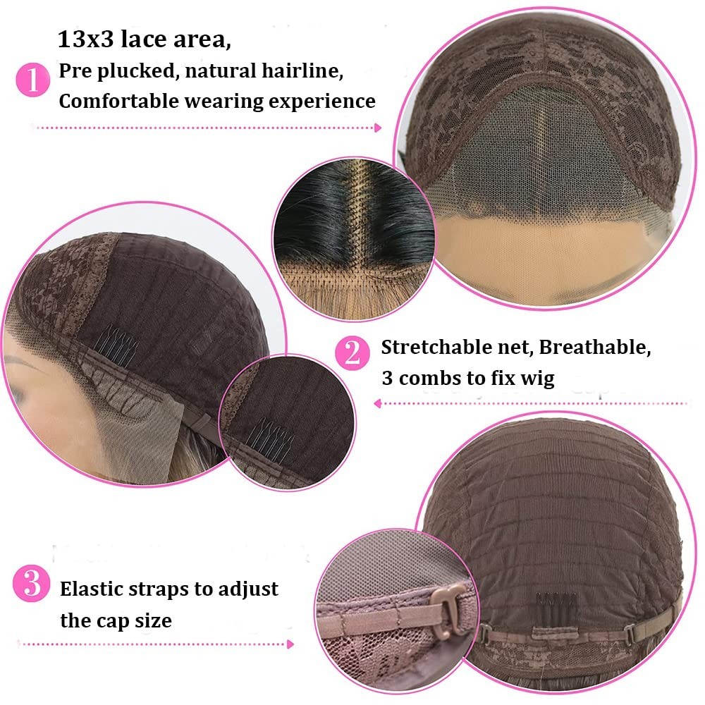 22″ Glueless Ombre Green Lace Front Wig Heat Resistant Synthetic