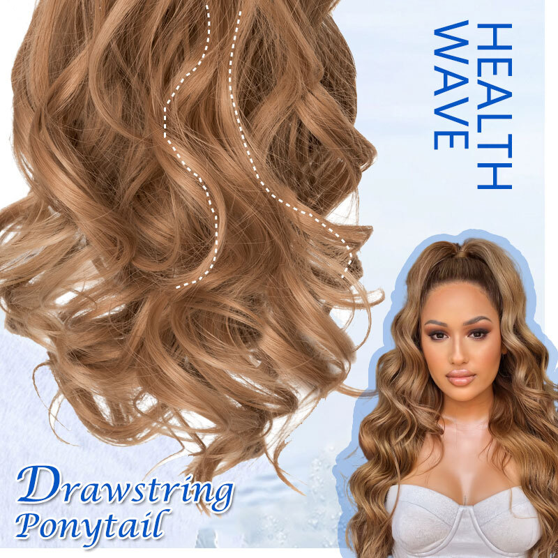Thick Natural Pony Tail Clip In Drawstring Ponytail Wrap on Hair Extensions US