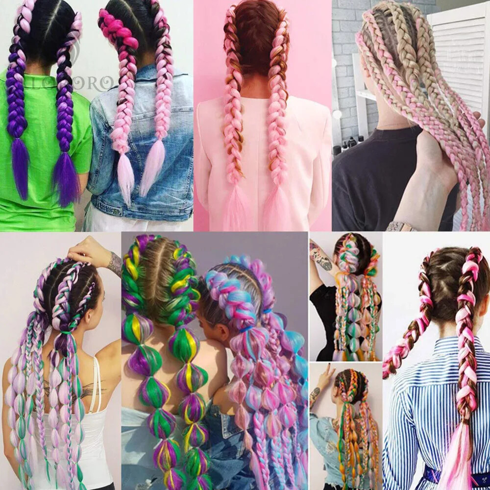 1 Pack 24Inch Synthetic Braiding Hair Synthetic Crochet Braids Hair Extensions