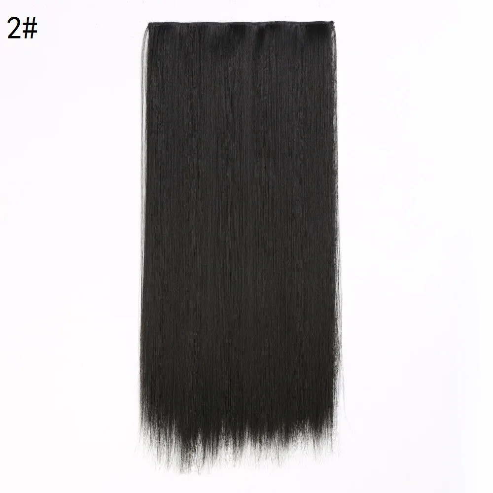Five-card Clip In Synthetic Long Straight One Piece Hair Extension Seamless Hair