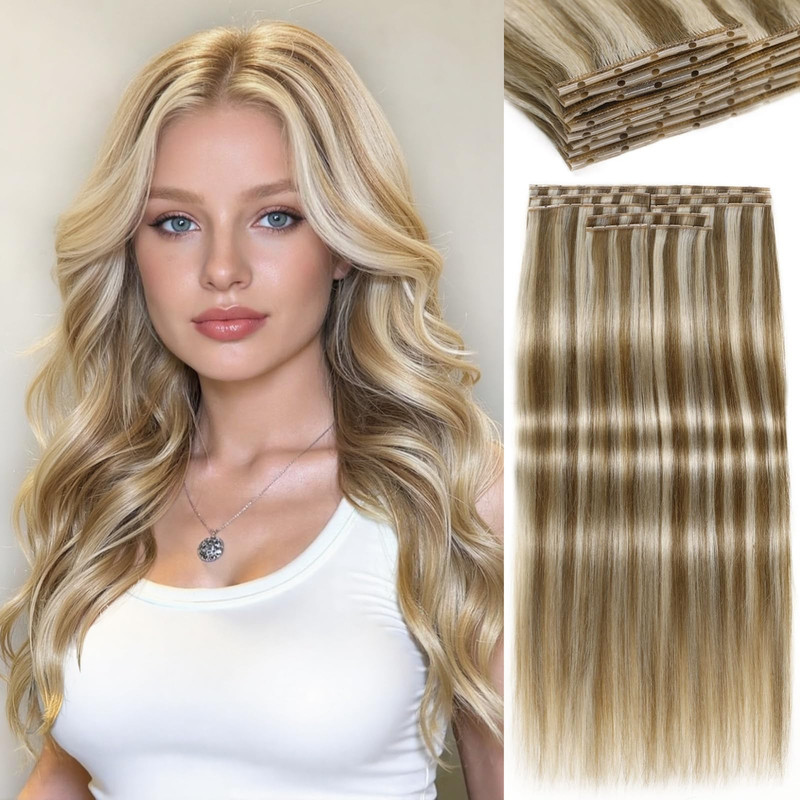 Lady Miranda 16 Inch Micro Beads Hair Extensions 100G 8Pcs Double Weft Human