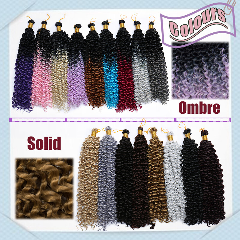 Afro Deep Water Wave Packs Crochet Braids Hair Extensions Kinky Curly Hairpiece